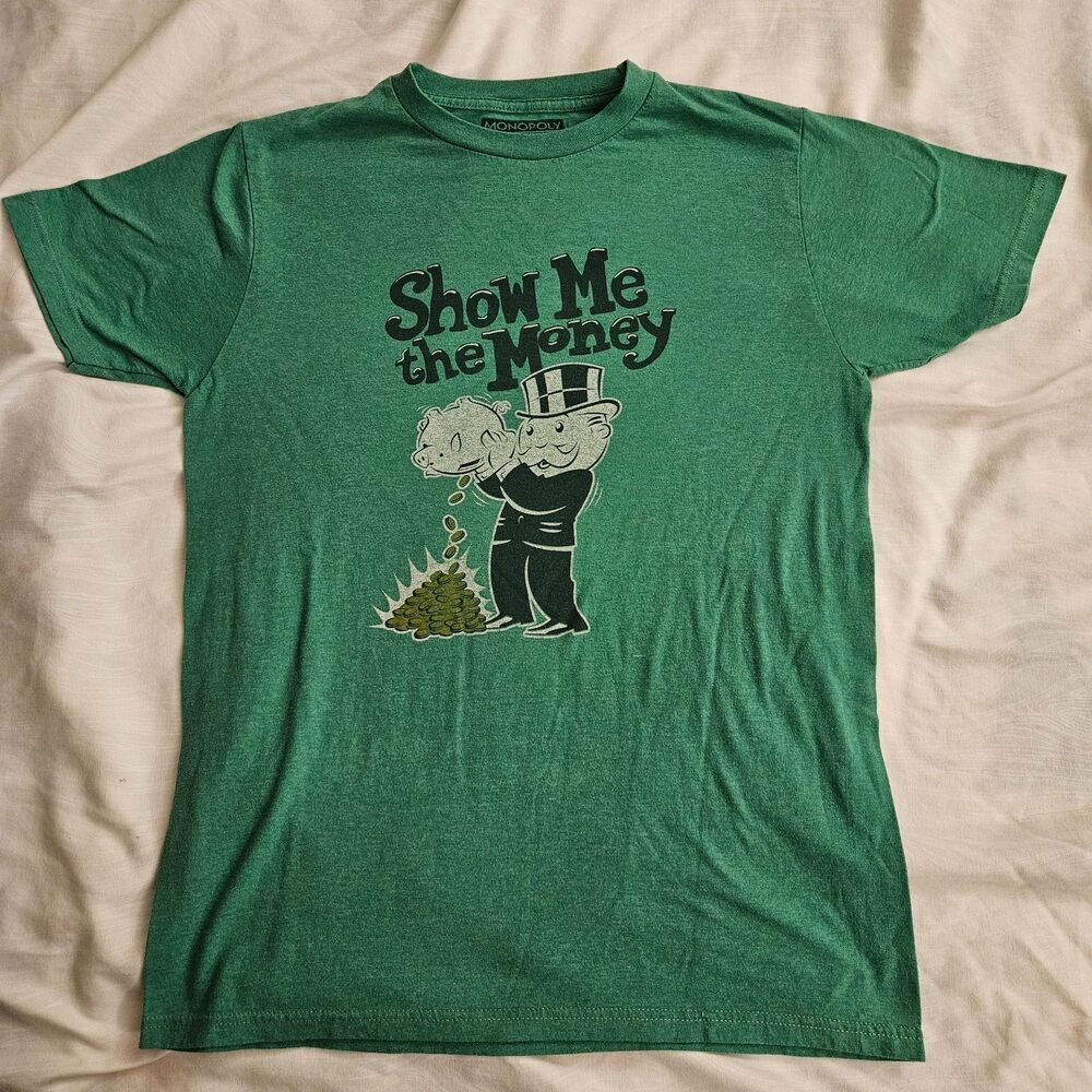 Monopoly Board Game Mens Medium T Shirt M Show me the Money Graphic Print HASBRO